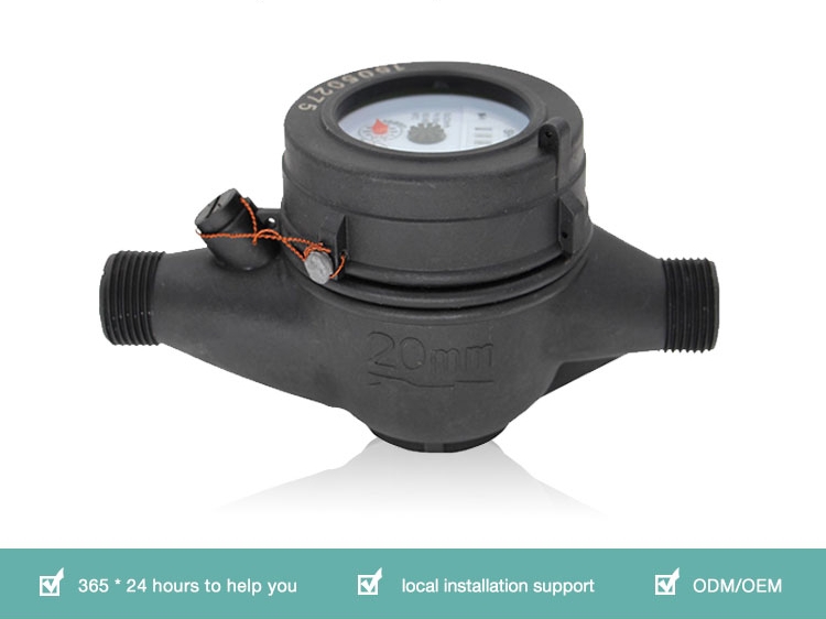 1/2inch~2inch dry dial water meter plastic body cold water meter for domestic residential
