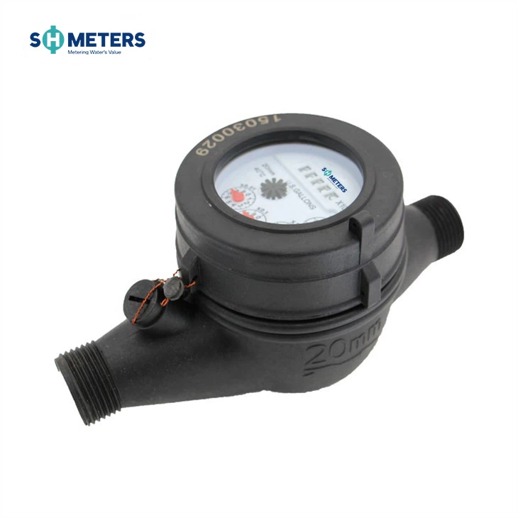Comptador d'aigua amb rodes de paletes de tipus humit multijet de 20 mm Contador d'aigua freda de tipus sec multijet
